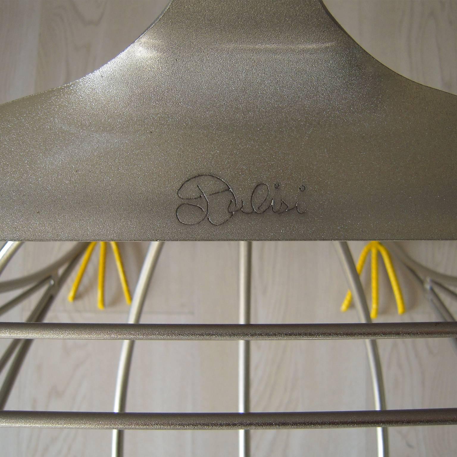 Riccardo Dalisi Signed Italian Zanotta Limited Edition Nickel Plated Steel Chair In Good Condition For Sale In Mornico al Serio ( BG), Lombardia