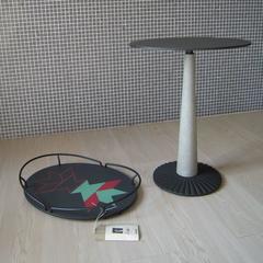 Hans Von Klier Italian Grey Coffee Table with Laminate Tray Top Cast Iron Base