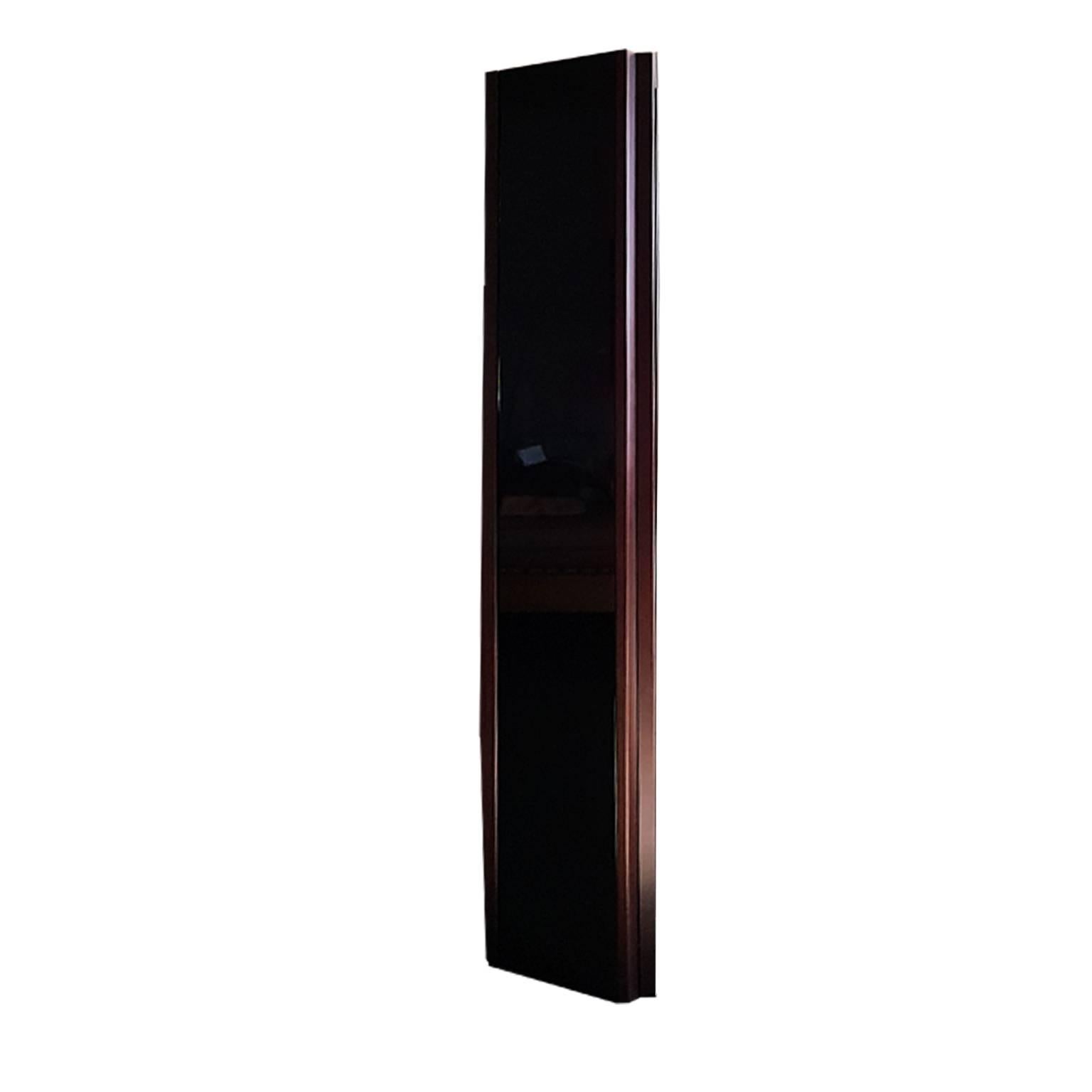 Simon Italian Black Laquered Wood, Dark Glass Vanities Table with Mobil Mirrors 4