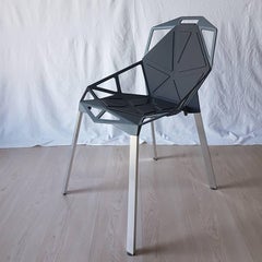 Konstantin Grcic Contemporary Italian Dark Grey "One" Chair in Aluminum