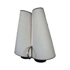  Tobia and Afra Scarpa White Linem Table Lamp with Grey Metal Painted Base, Flos