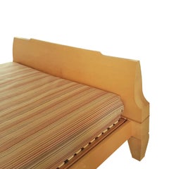 Wide Double Bed by Leon Krier in Solid Maple Wood, Italian, Late 20th Century