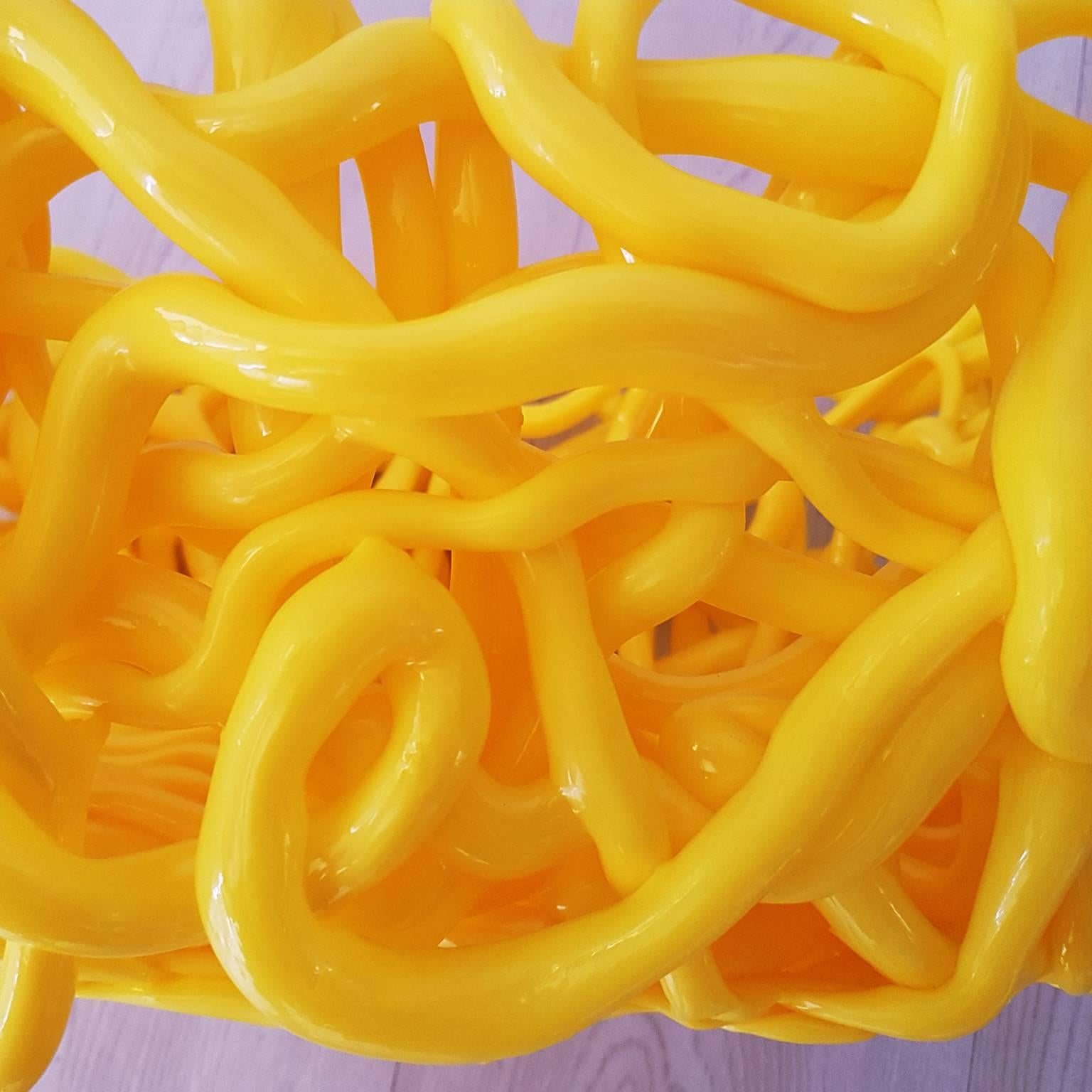 Other Contemporary Yellow Basket by Gaetano Pesce in Poliurethane, 21th Century