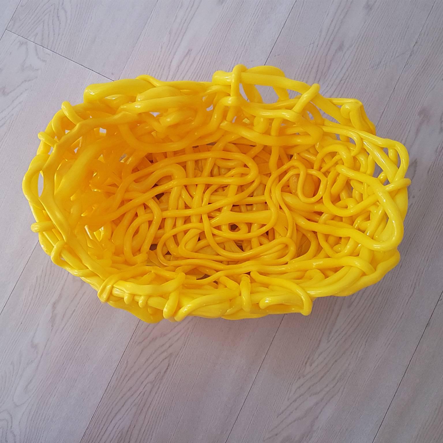 Contemporary Yellow Basket by Gaetano Pesce in Poliurethane, 21th Century In Excellent Condition In Mornico al Serio ( BG), Lombardia