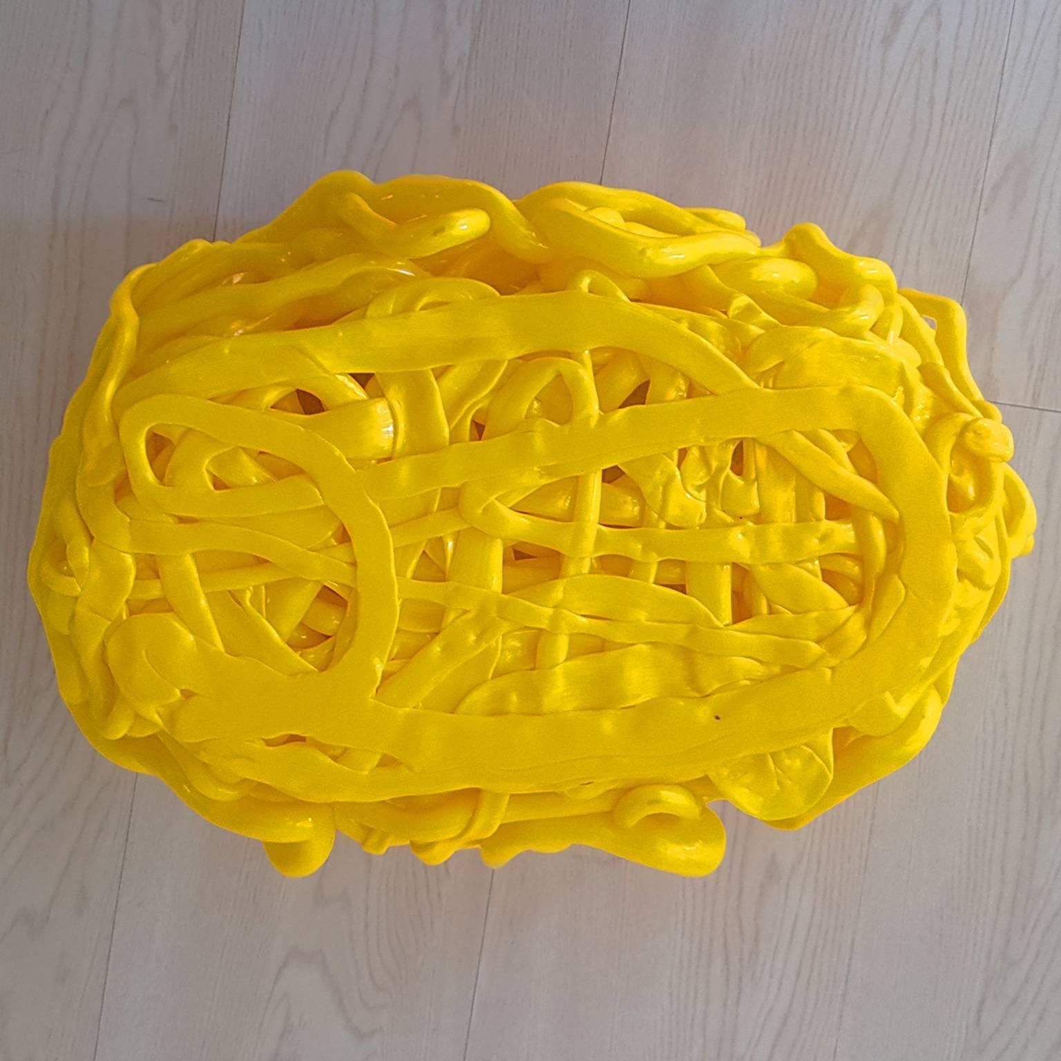 Contemporary Yellow Basket by Gaetano Pesce in Poliurethane, 21th Century 1
