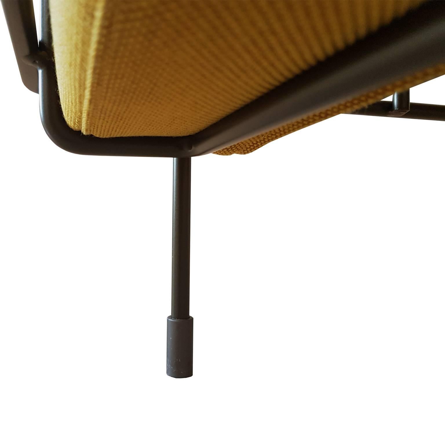 Konstantin Grcic Italian Yellow Fabric Armchair with Brown Steel Frame For Sale 4