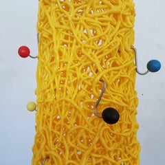 Gaetano Pesce Italian Contemporary Tall Hanger Stand in Yellow Resin with 6 Hook