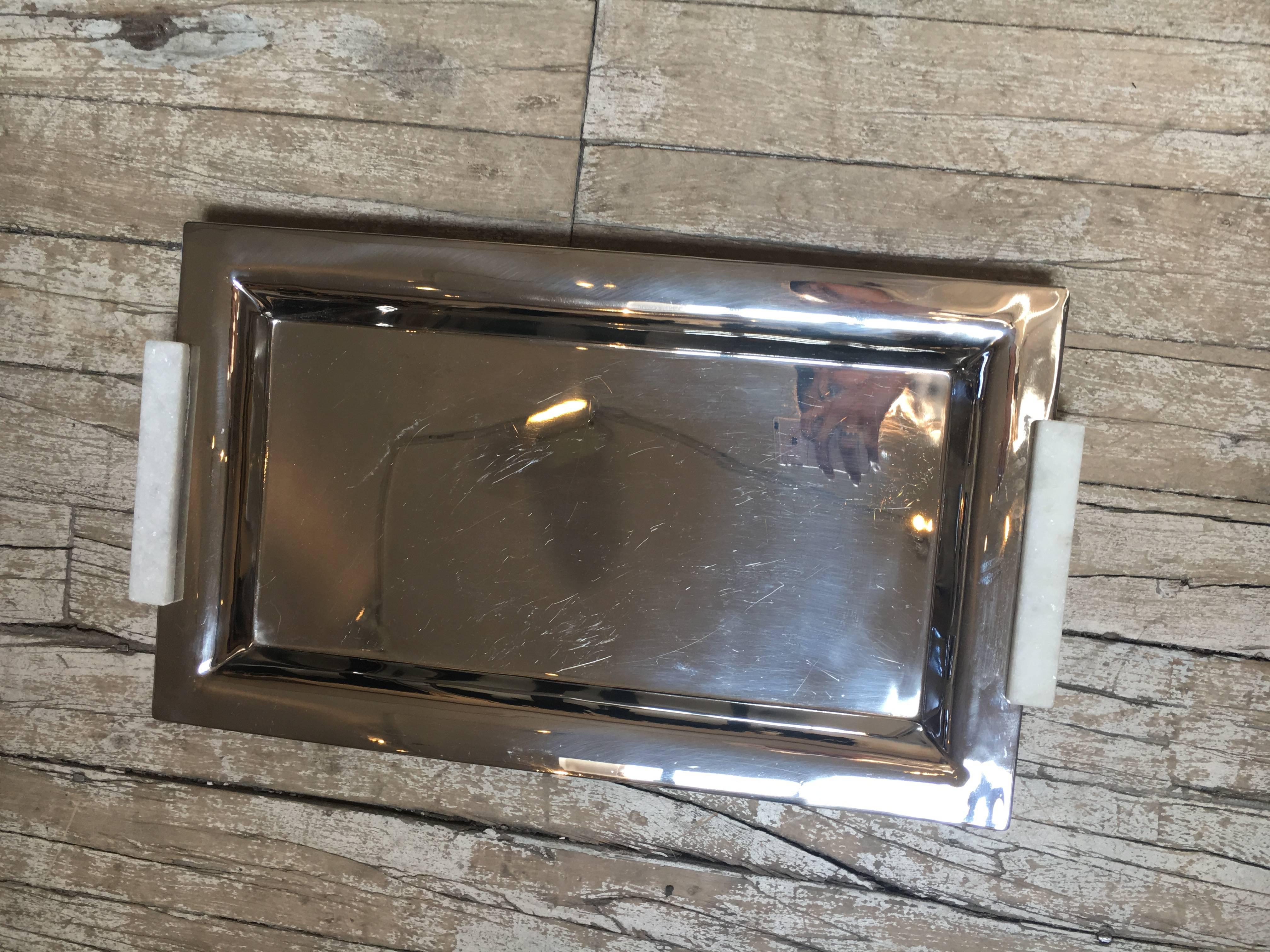 Stone Handled Serving Tray In Good Condition For Sale In New York, NY