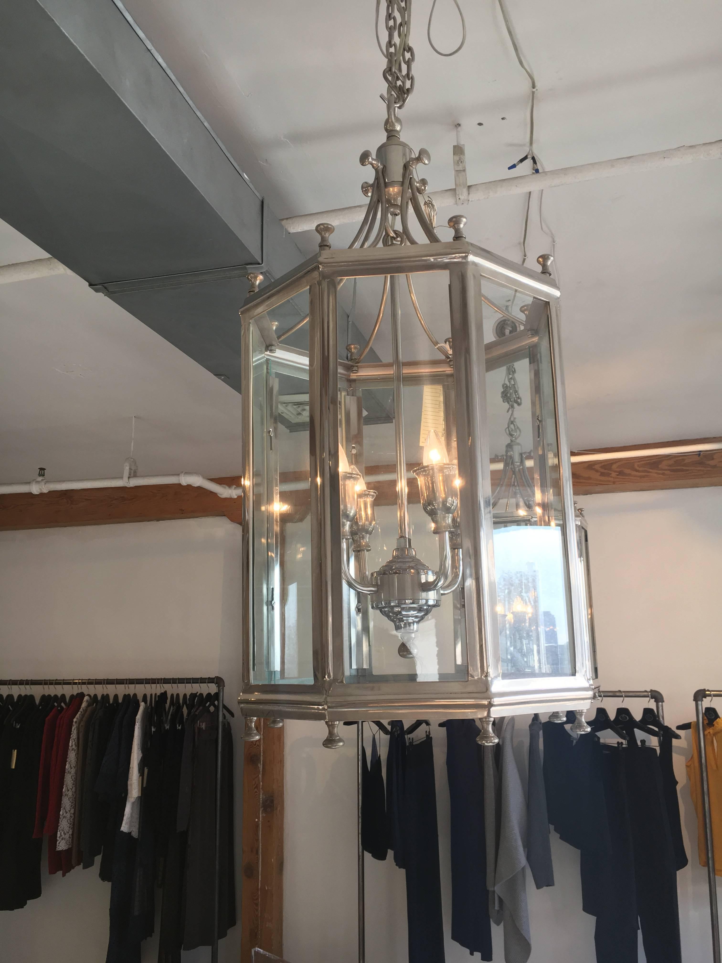 Pair of Lantern Chandeliers In Excellent Condition For Sale In New York, NY