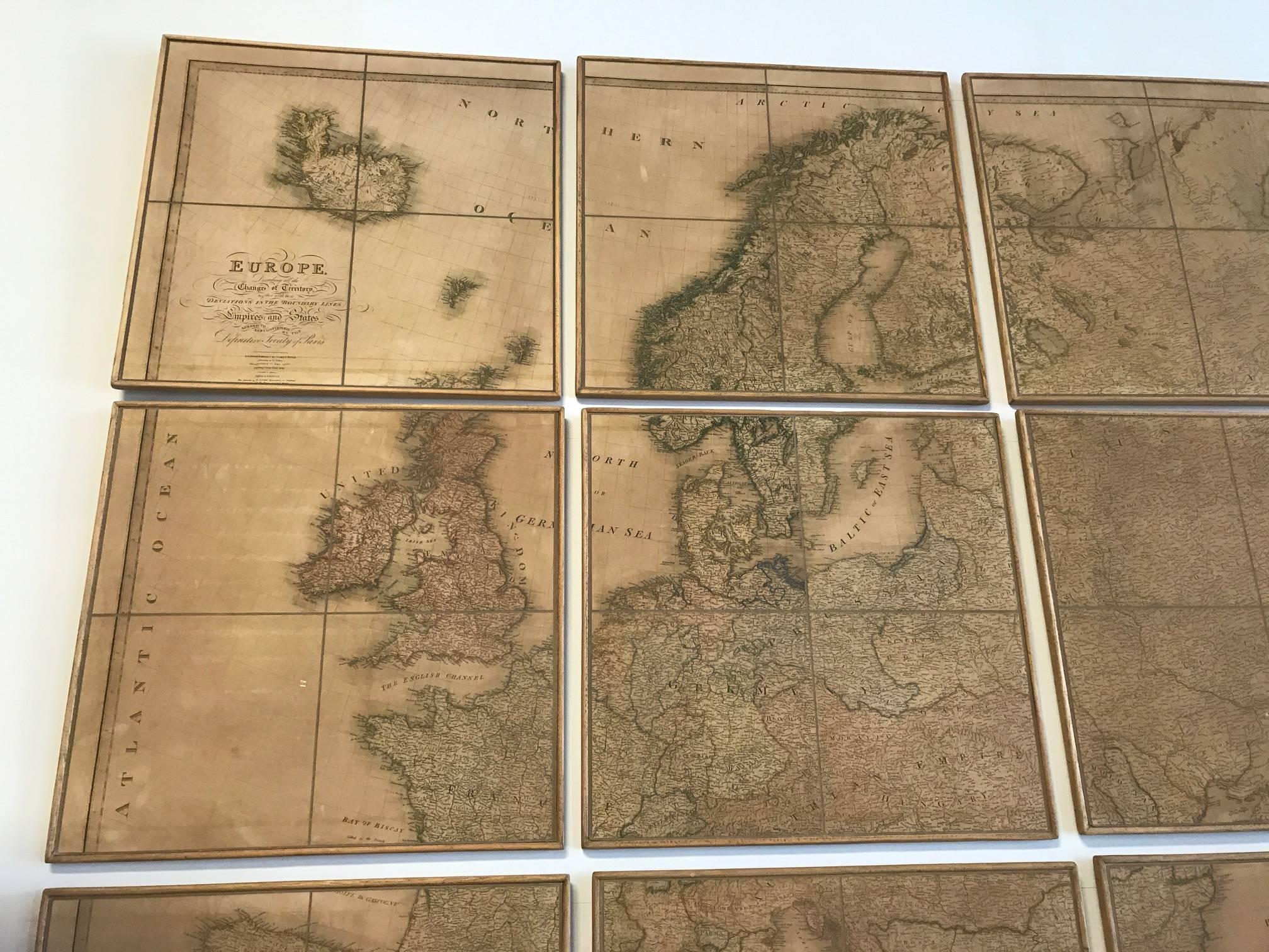 European Nine-Piece Map of Europe For Sale