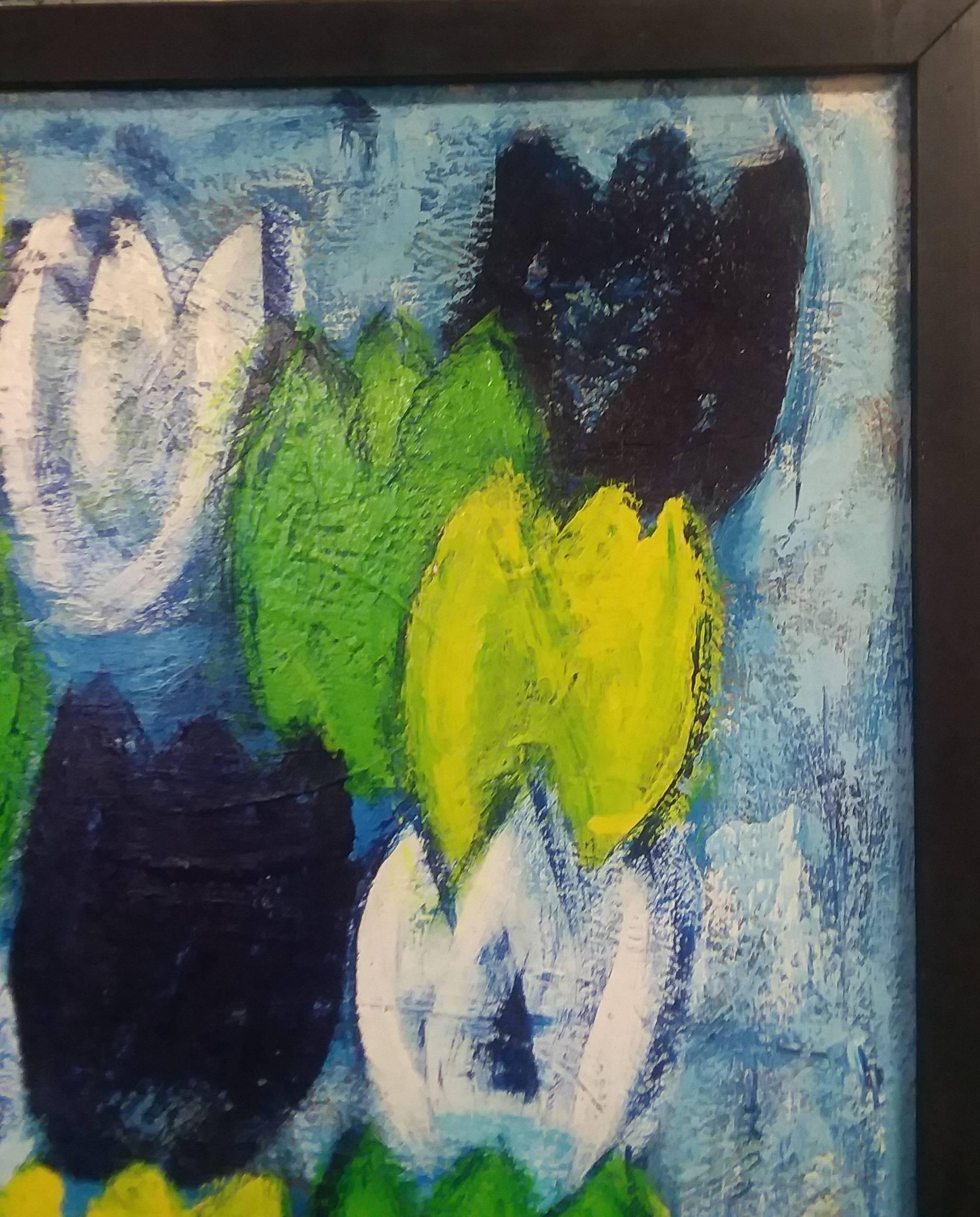 Organic Modern Tulips Painting For Sale