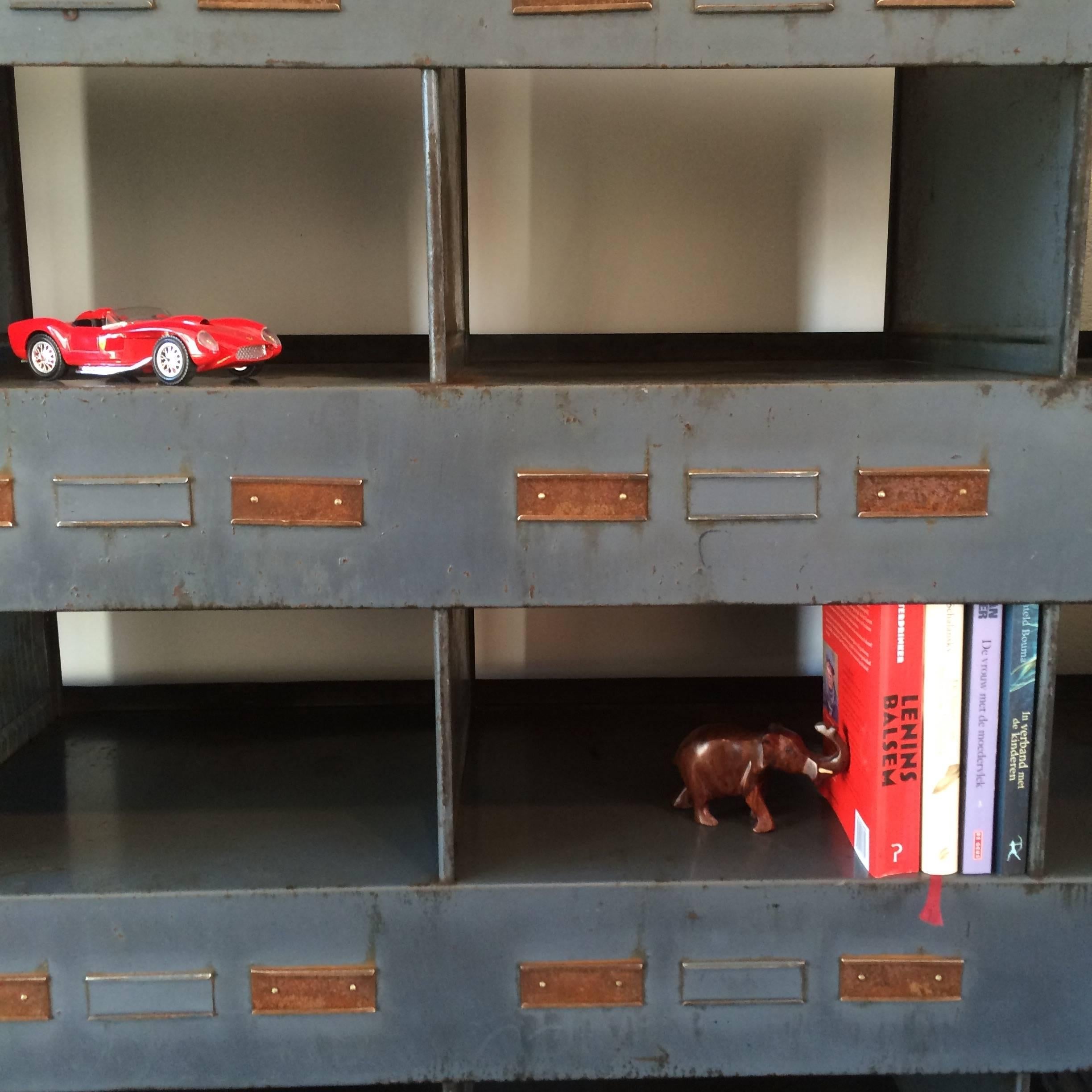 20th Century Industrial Vintage Bookcase One-of-a-Kind In Good Condition For Sale In Loosdrecht, NL