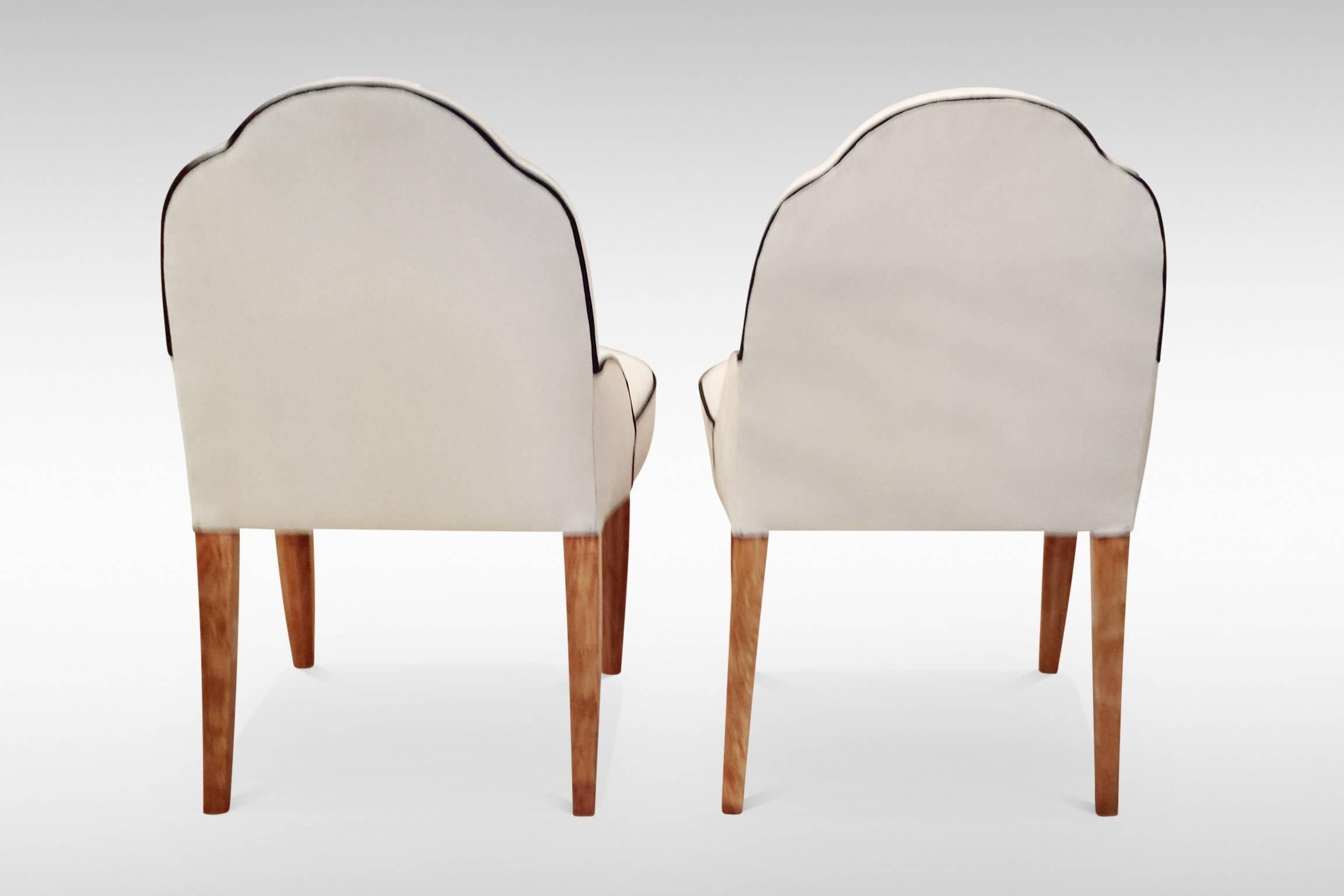 Early 20th Century Pair of French Art Deco Side Chairs