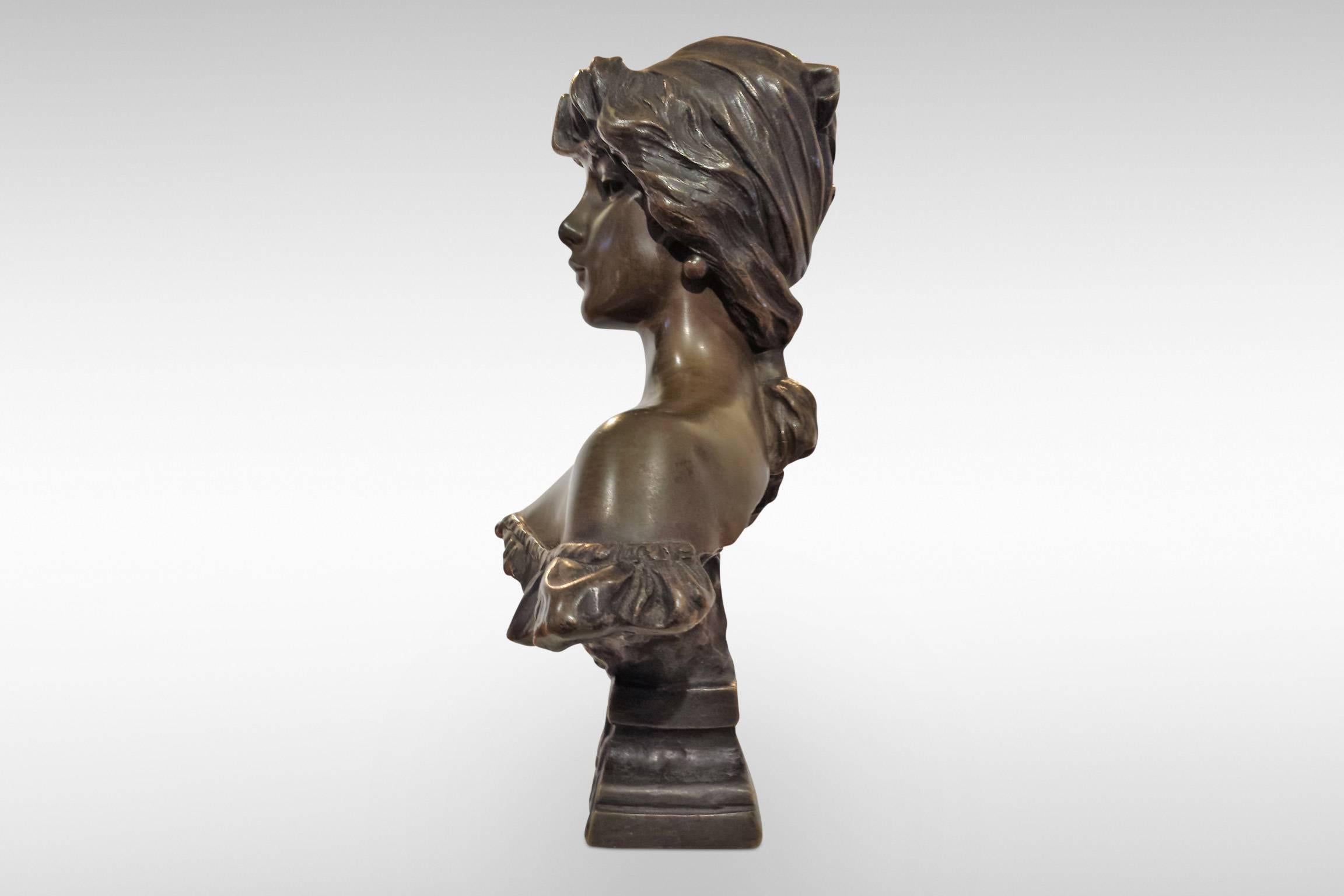 French 'Lola' Art Nouveau Bronze by Emmanuel Villanis