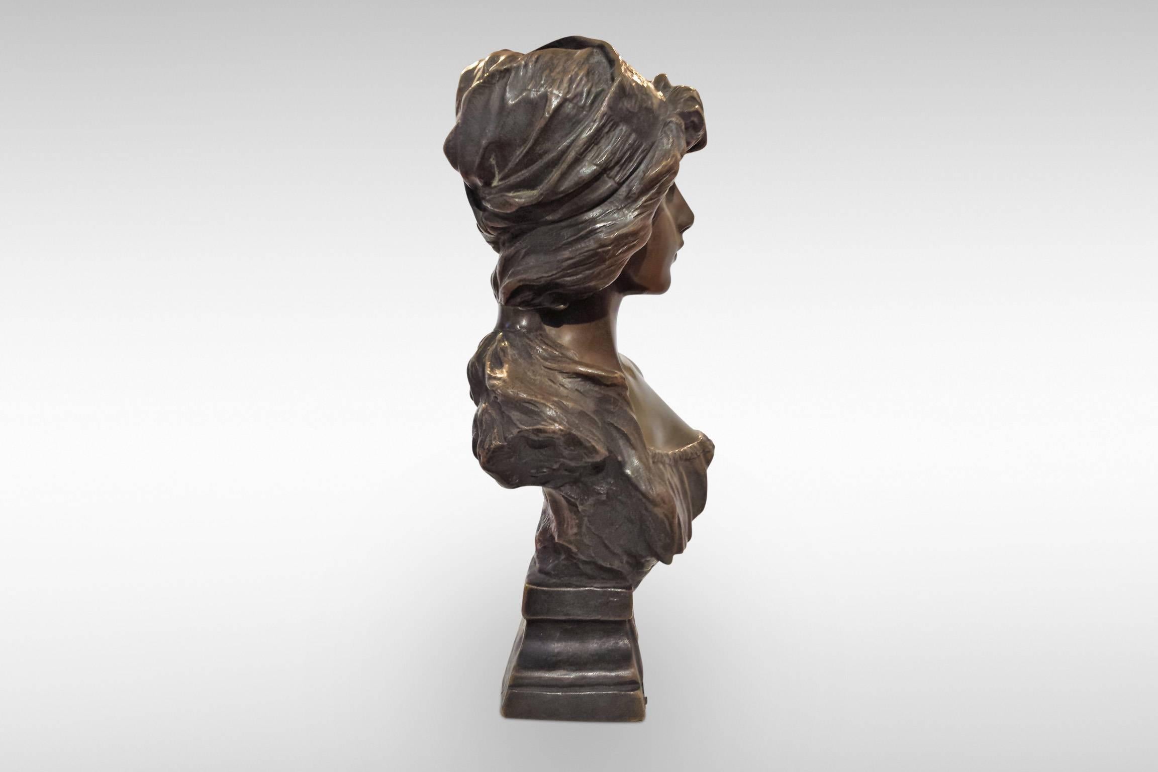 19th Century 'Lola' Art Nouveau Bronze by Emmanuel Villanis
