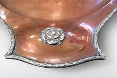 Arts & Crafts Movement Copper and Silver Tray by A E Jones