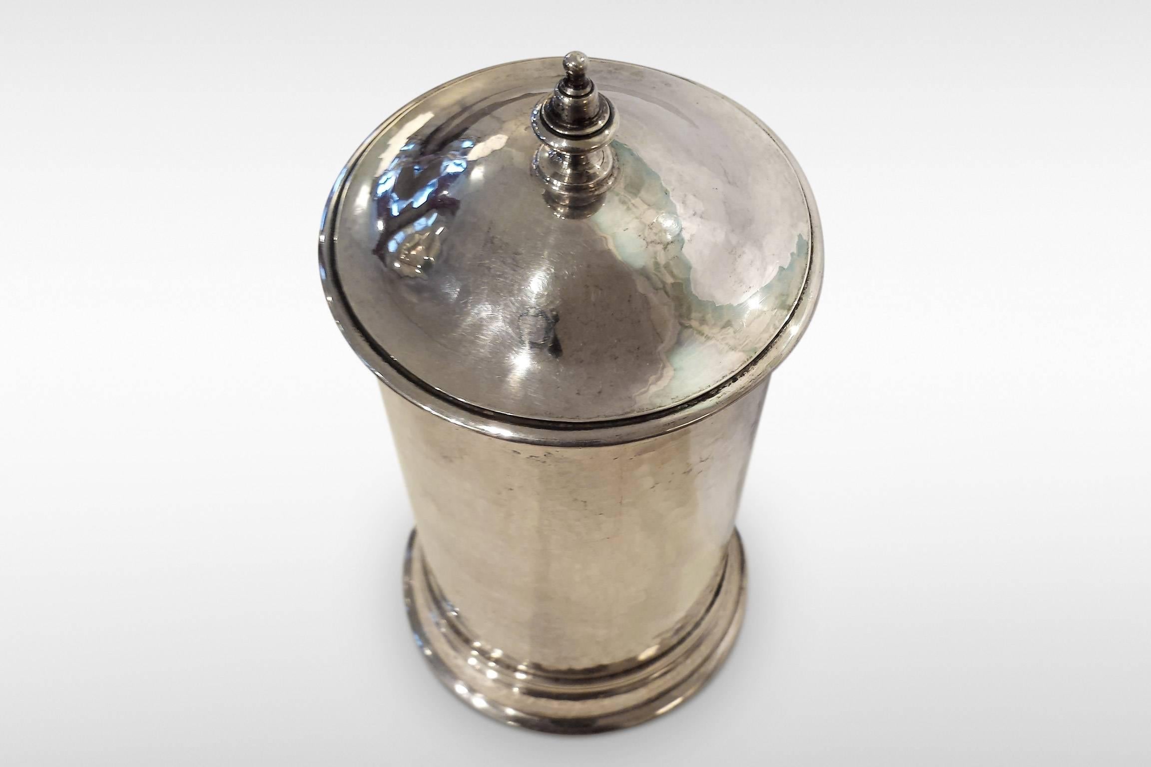 English Arts and Crafts Movement Silver lidded Pot with liner by the Guild of Handicraft For Sale