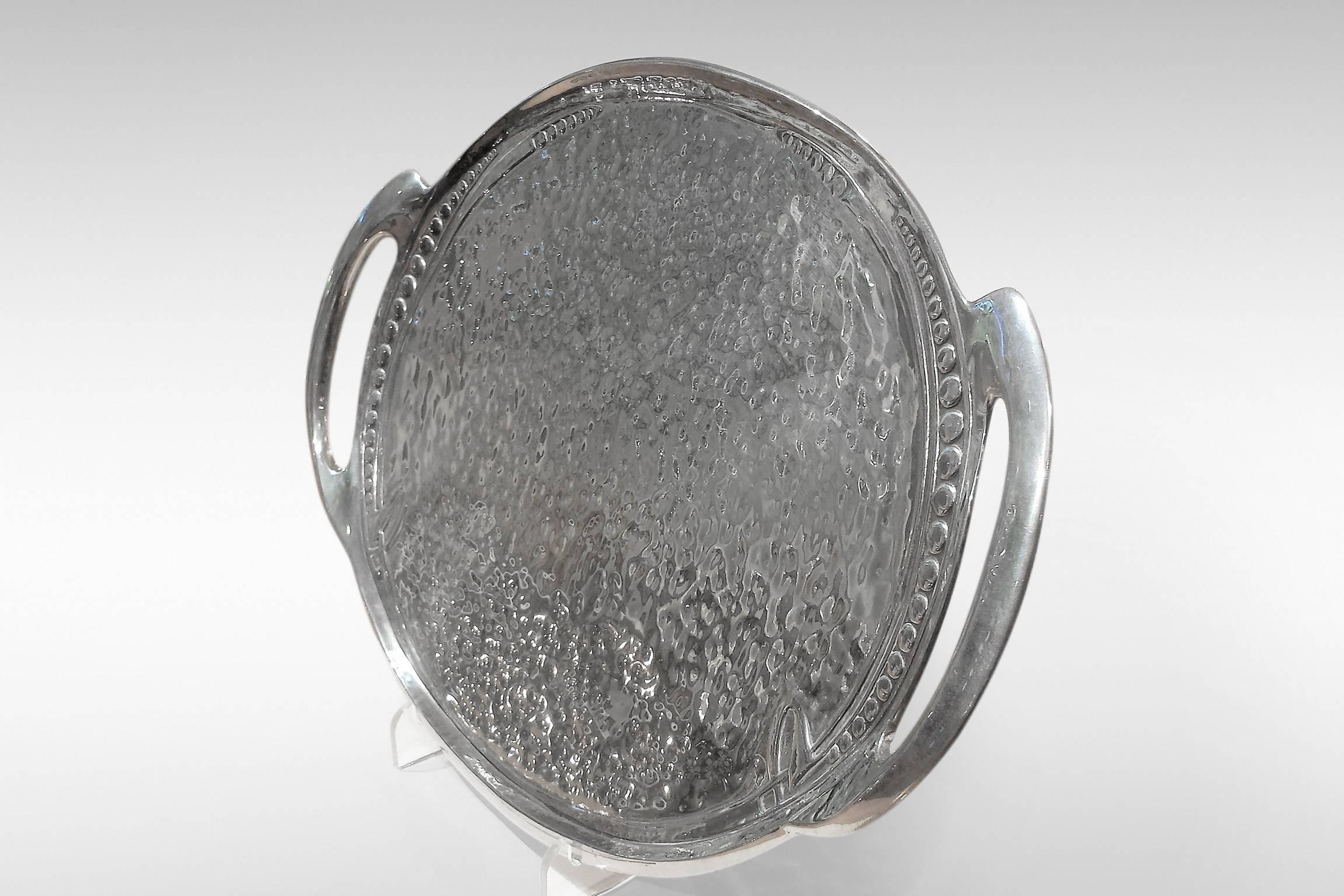 British Archibald Knox, 'Tudric' Pewter Oval Tray for Liberty