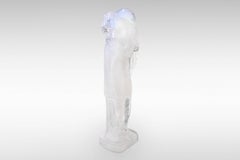 Art Deco Glass Shepherdess with Lamb by Sabino