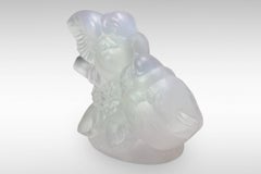 'Les Inseparables', an Art Deco Glass Figurine of Love Birds by Sabino