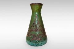 Art Nouveau/Secessionist Silvered Iridescent Glass Vase Attributed to Loetz