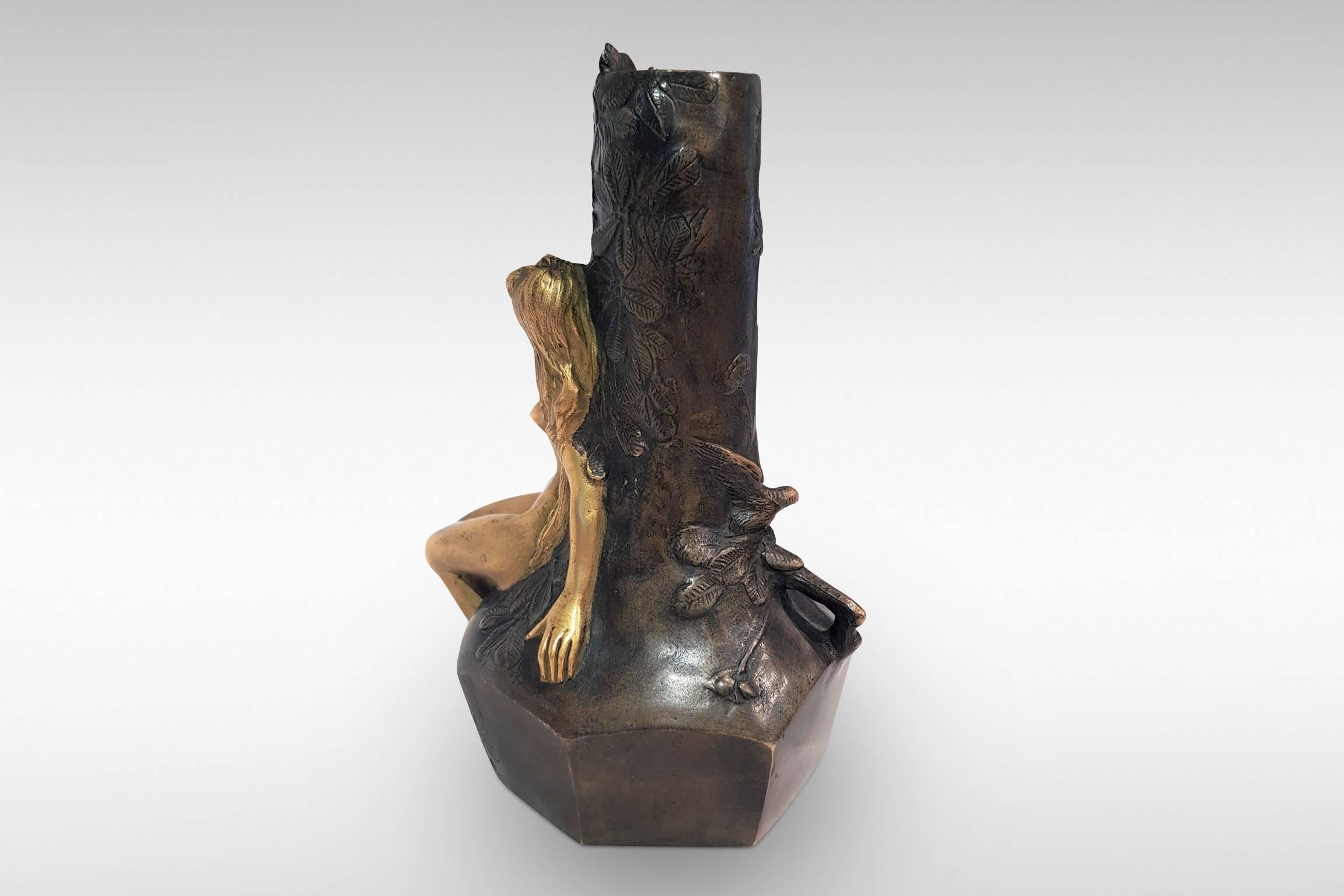 'Fee Des Bois', an Art Nouveau Bronze Sculpture by Charles Korschann For Sale 1