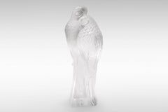 'Inseparables, ' A Pair of Lovebirds in Clear and Frosted Glass by Lalique