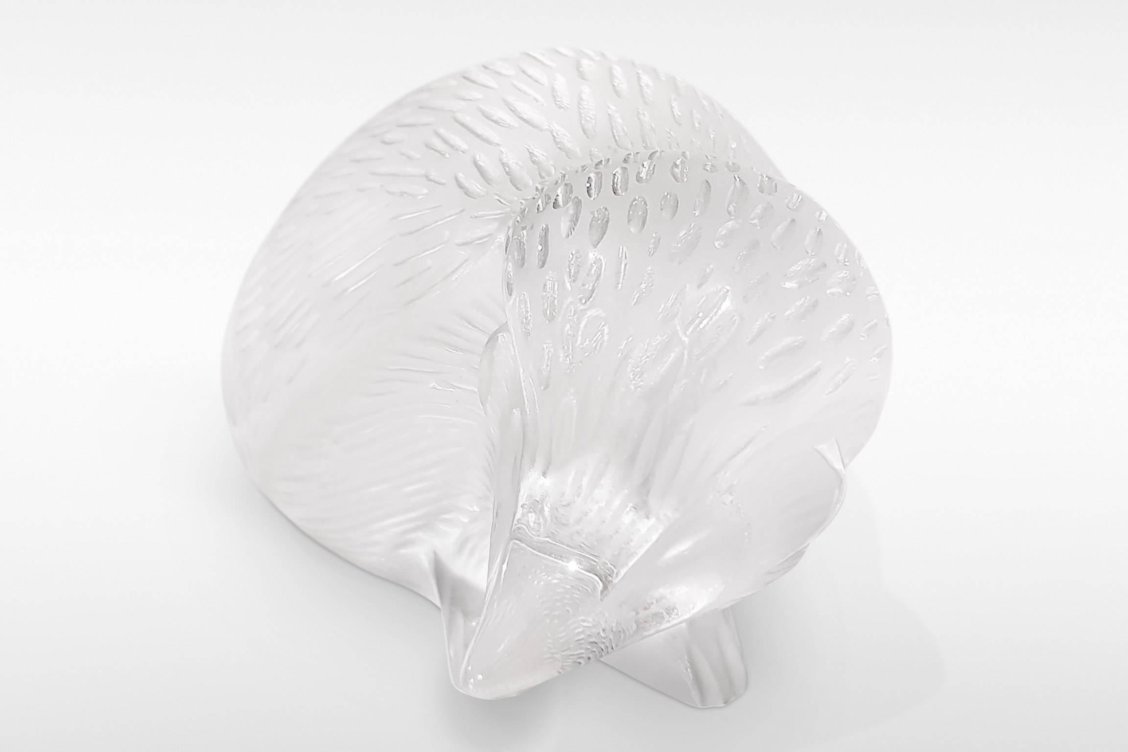 Lalique Hedgehog in frosted and polished glass,
circa 1970.