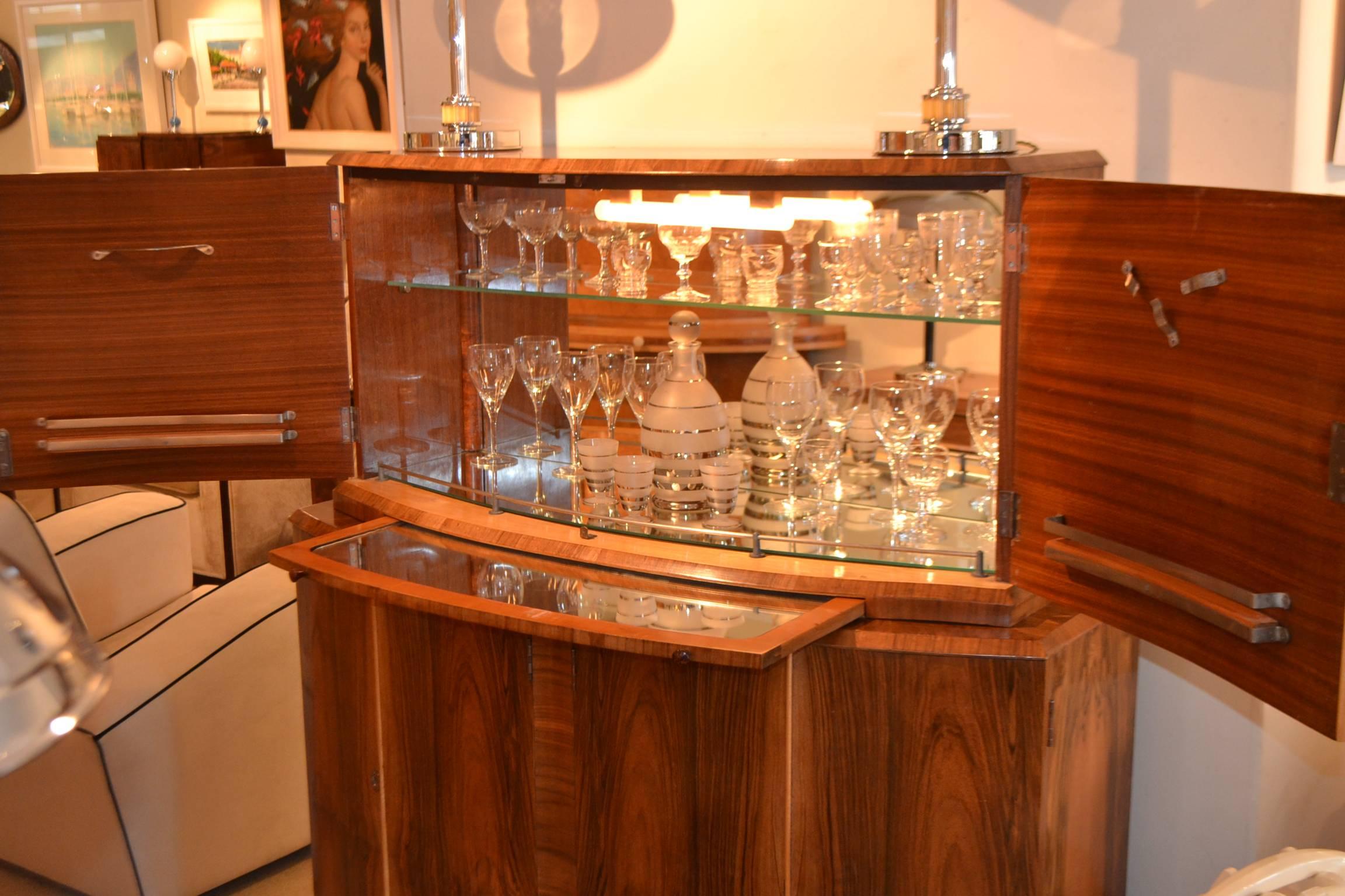 Veneer Original Art Deco Cocktail Cabinet