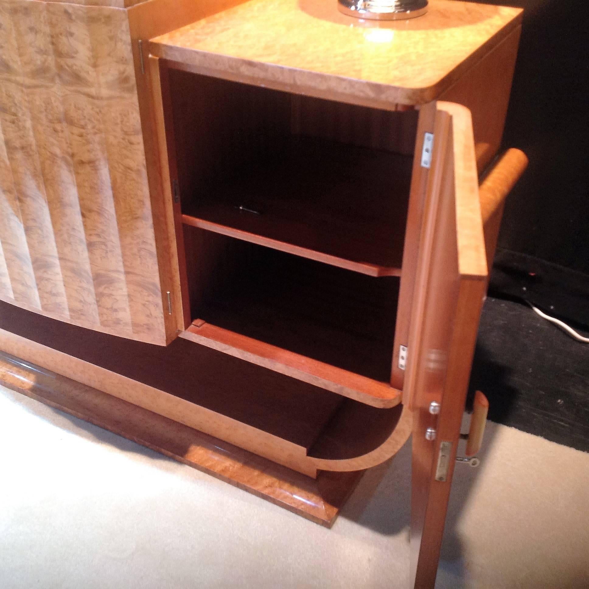 Art Deco U-Base Sideboard by Epstein in Bird's-Eye Maple 1