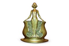 Original Art Nouveau Bronze Vase by Charles Korschann, circa 1900