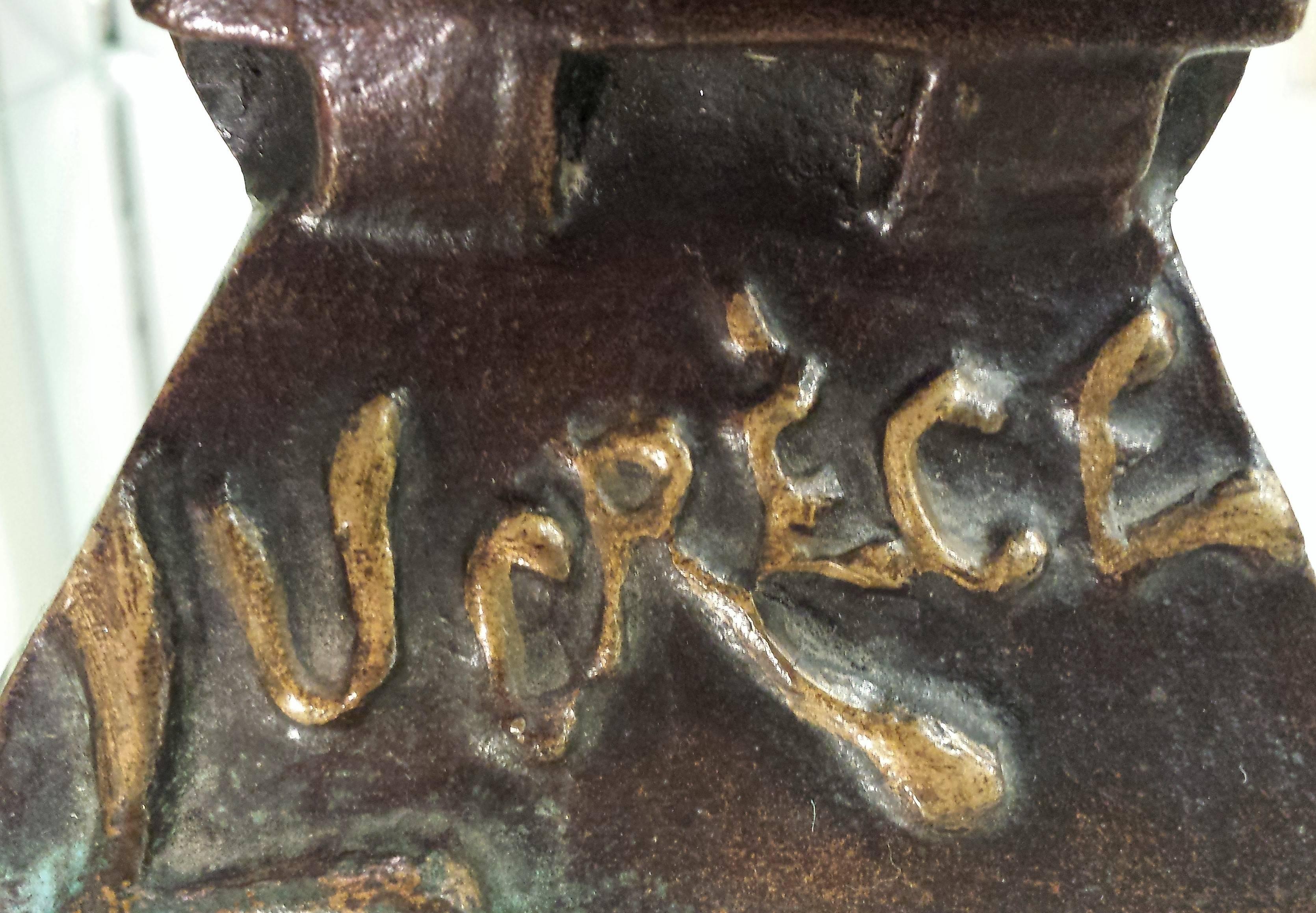 'Lucrece': Art Nouveau Bronze by Emmanuel Villanis For Sale 3