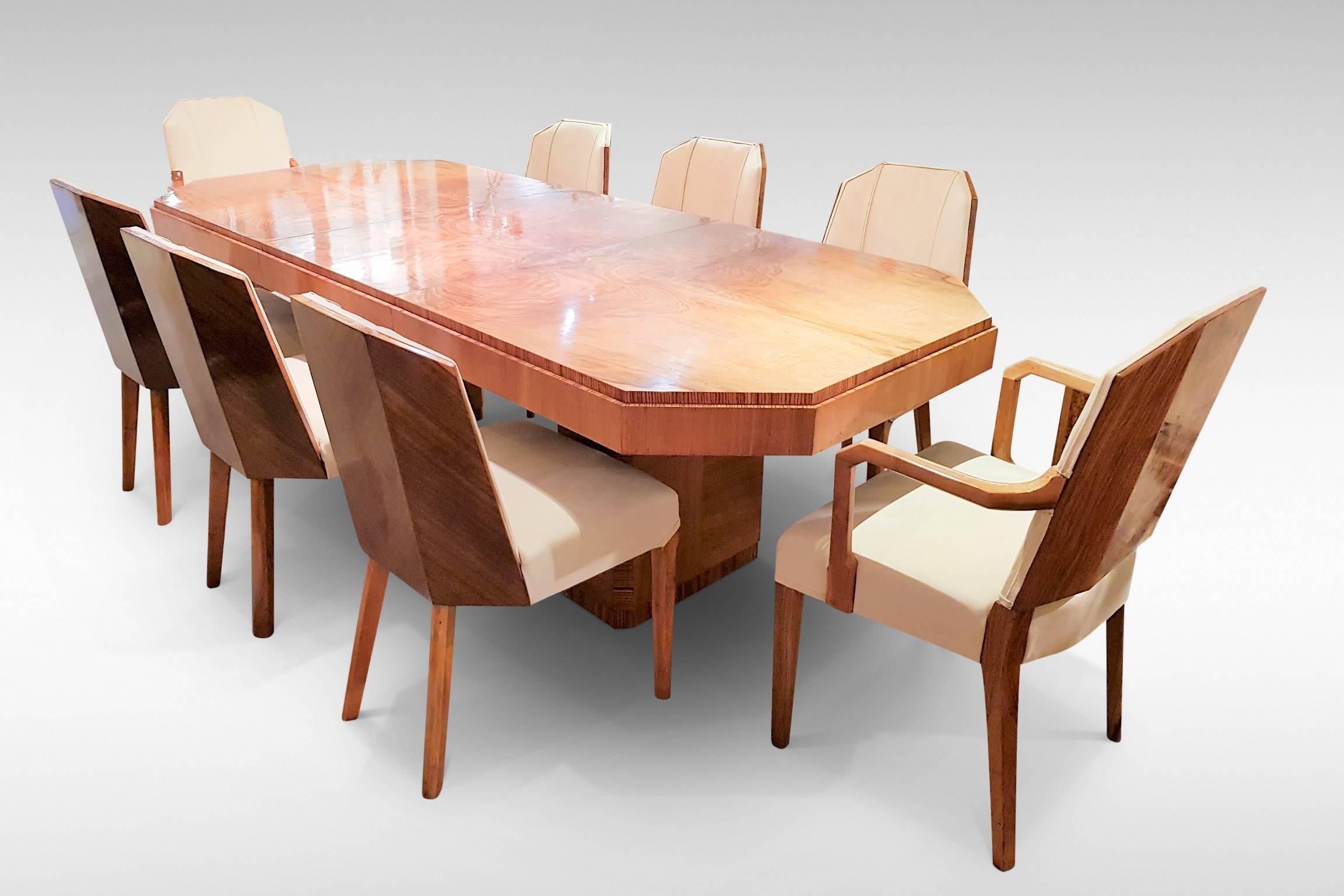 Art Deco Dining Table, Chairs and Carvers Attributed to Hille 3