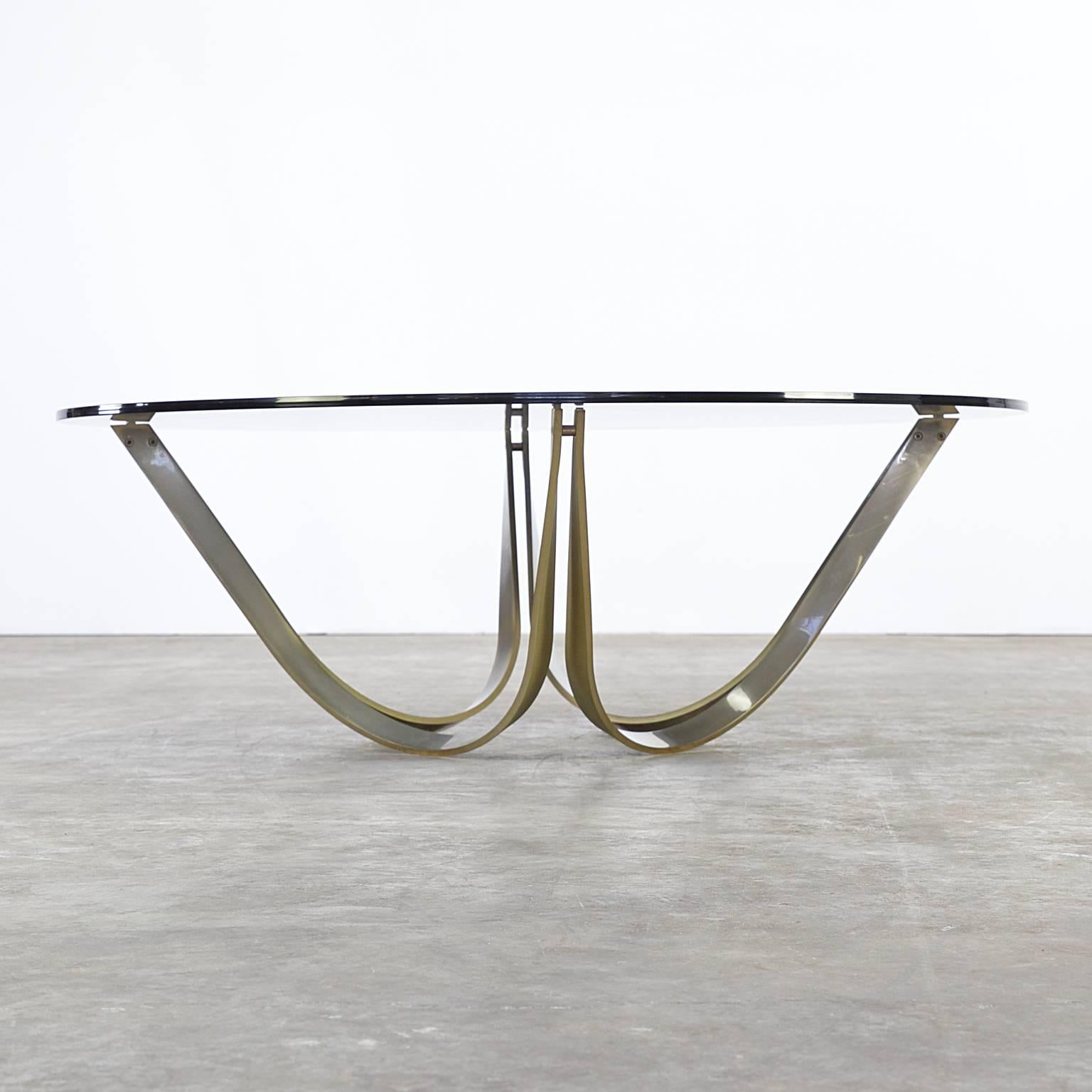 American 1970s Roger Sprunger Brass and Glass Coffee Table for Dunbar Furniture For Sale