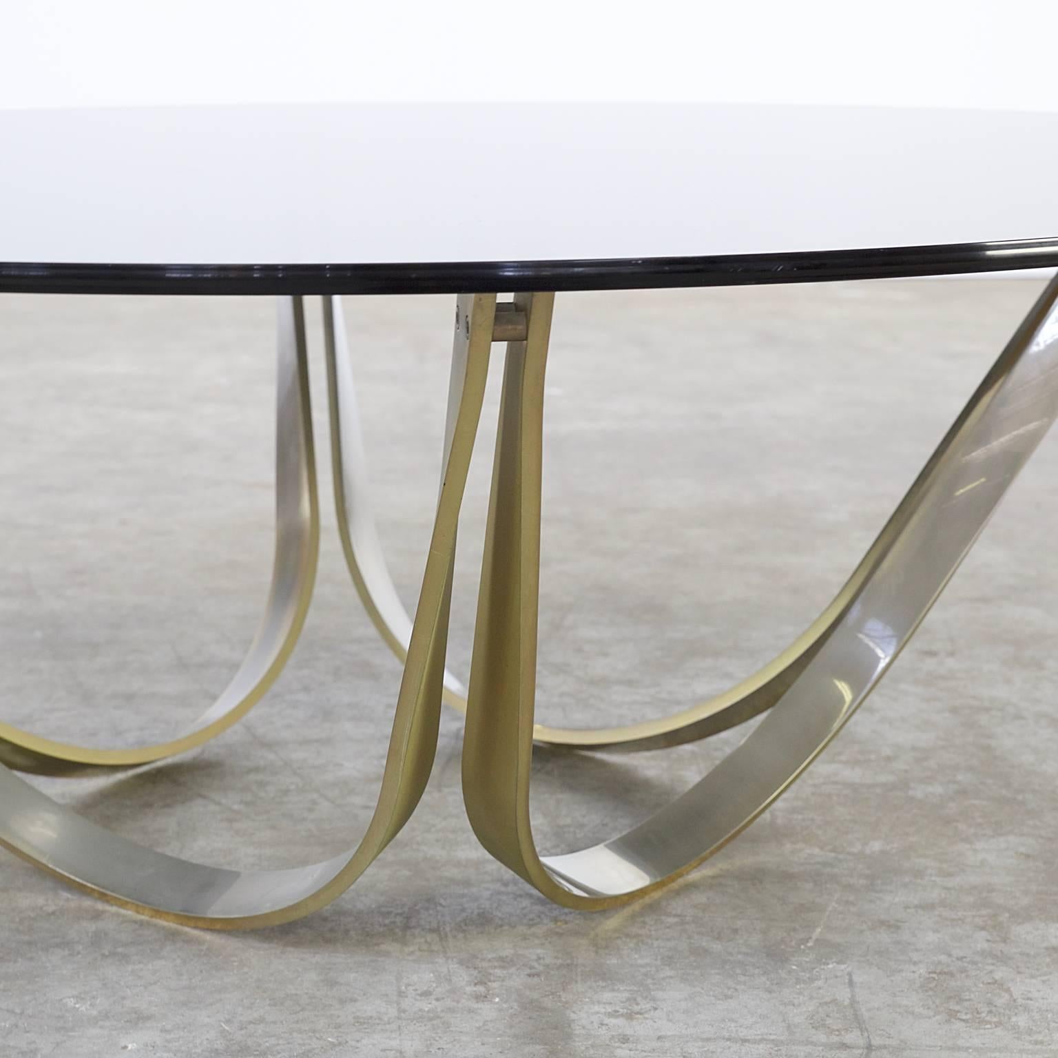 1970s Roger Sprunger Brass and Glass Coffee Table for Dunbar Furniture In Good Condition For Sale In Amstelveen, Noord