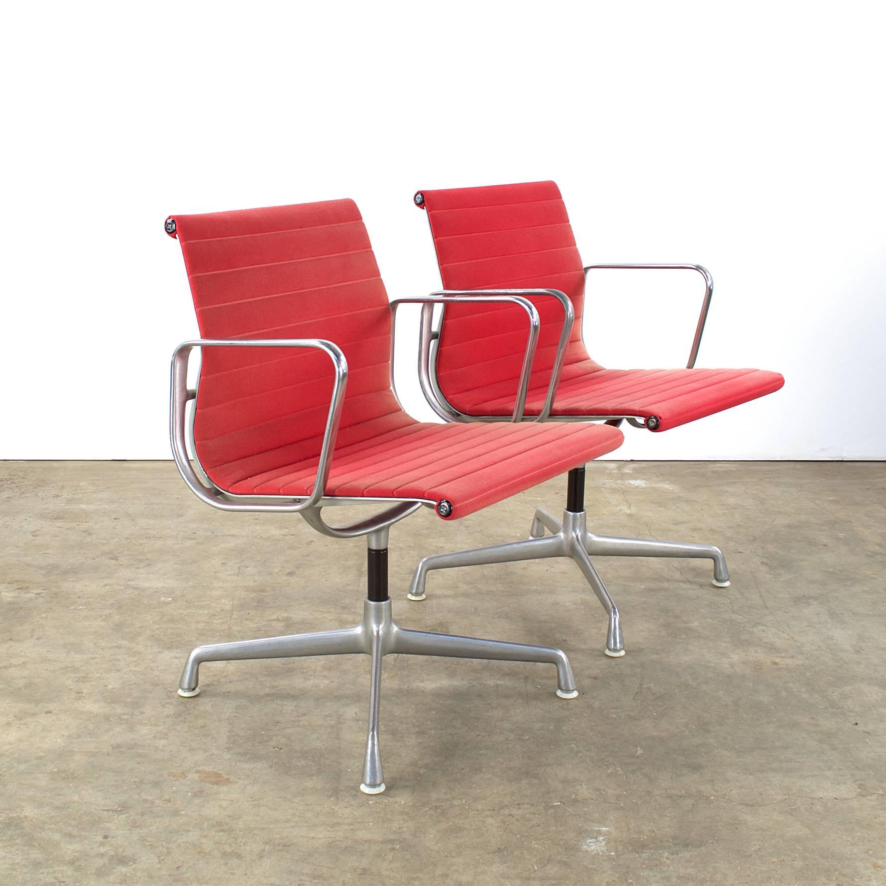 Mid-Century Modern Charles and Ray Eames EA107 Fauteuil for Herman Miller, Set of Two For Sale