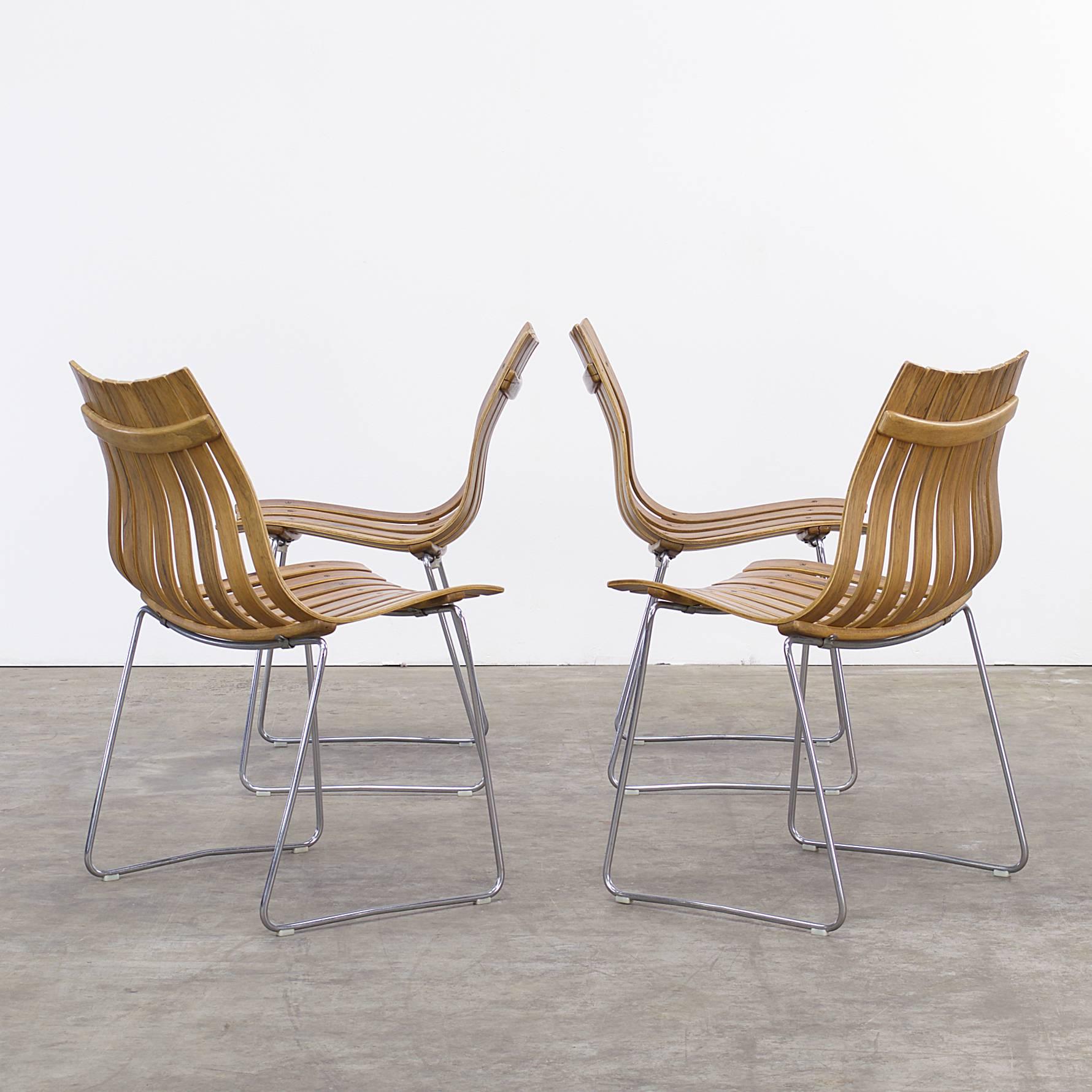 Norwegian 1950s Hans Brattrud ‘Scandia’ Chair Group of Four for Hove Möble For Sale