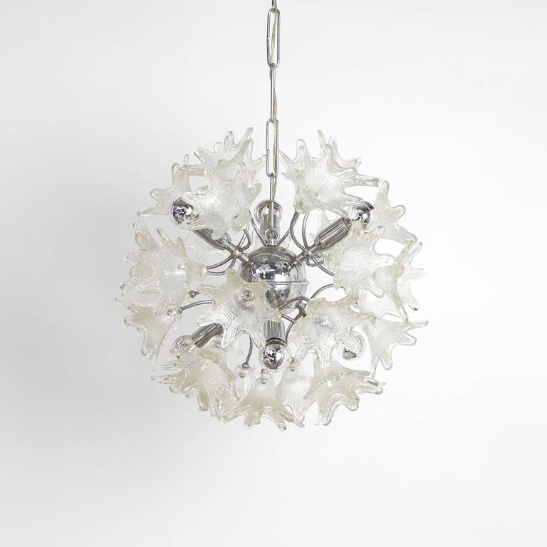 60s Paolo Venini Sputnik Flower Hanging Lamp For Veart Italy 60s Paolo Venini Sputnik Flower Hanging Lamp For Veart Italy In Good Condition