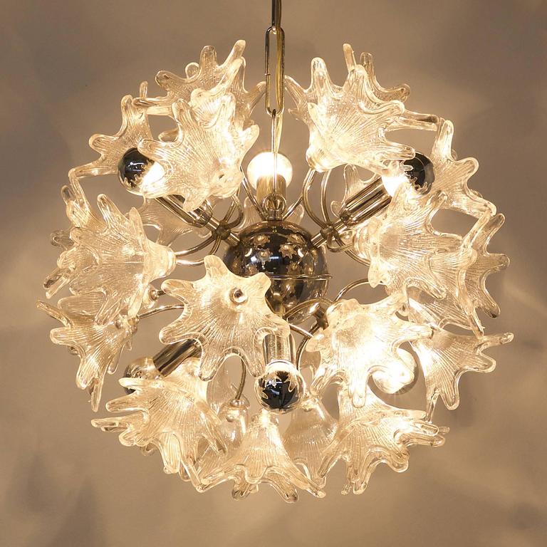 60s Paolo Venini Sputnik Flower Hanging Lamp For Veart Italy Mid 20th Century 60s Paolo Venini Sputnik Flower Hanging Lamp For Veart