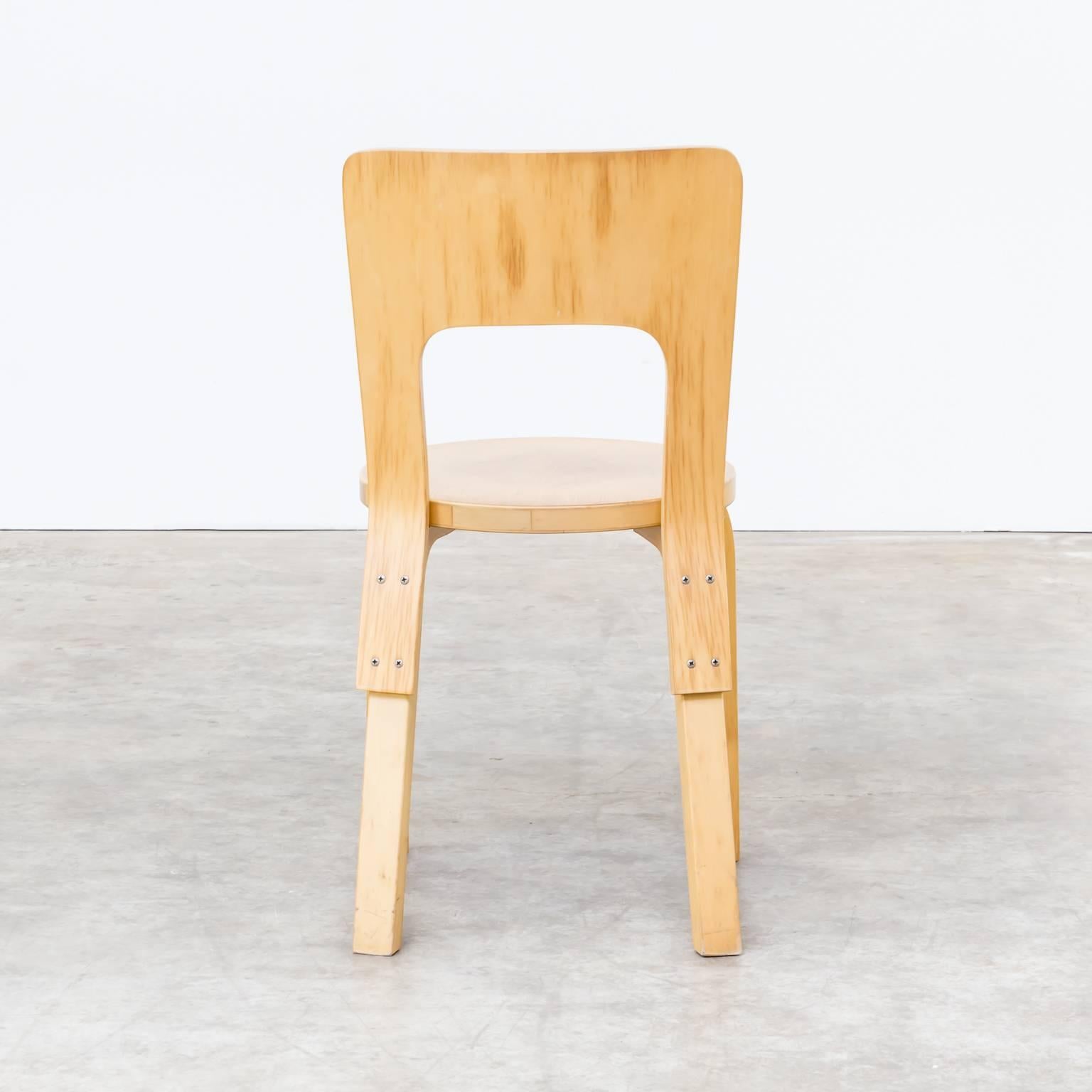 Mid-20th Century 1960s Alvar Aalto Model 66 Dinner Chairs for Artek Set of Four For Sale