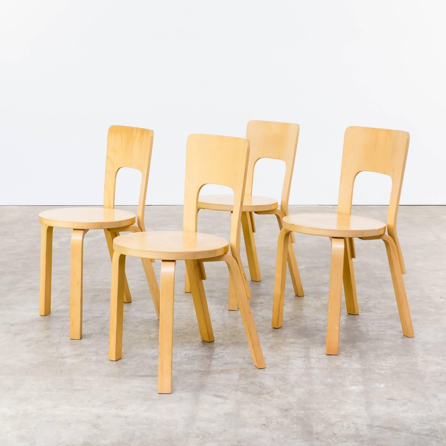 1960s Alvar Aalto Model 66 Dinner Chairs for Artek Set of Four For Sale 1