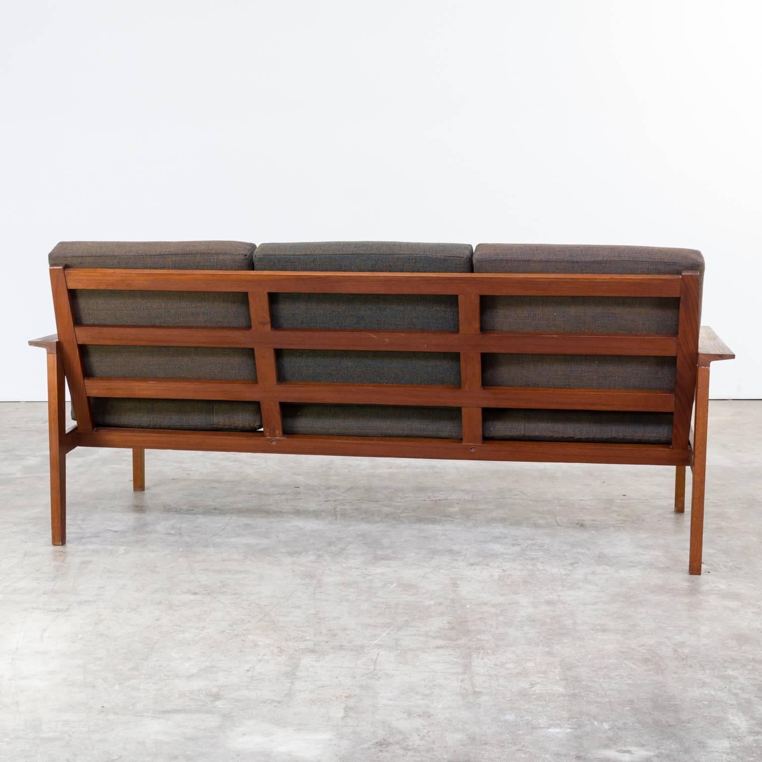 20th Century 1960s Teak Seating Group One Three-Seat Sofa, Two Fauteuils For Sale
