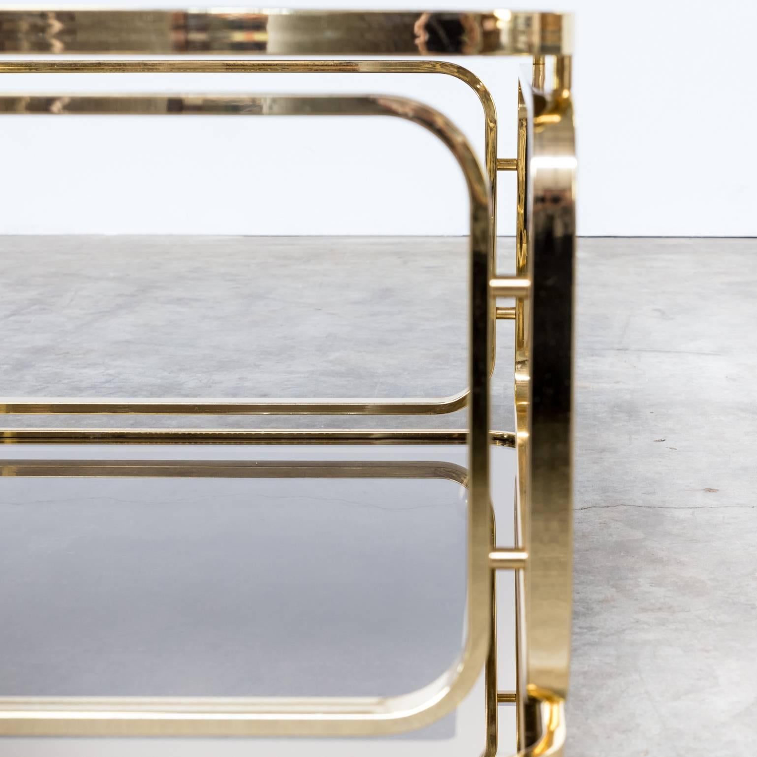 20th Century 1960s Brass and Glass Coffee Table, Side Table for Allegri For Sale