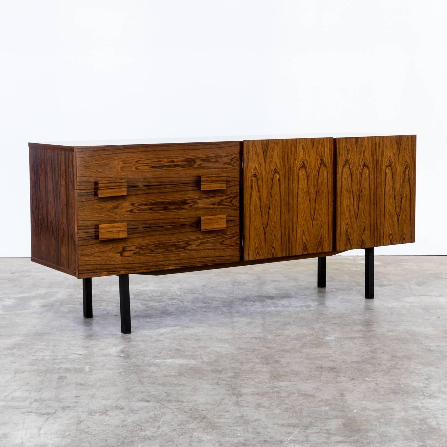 European 1960s Rosewood Sideboard, Two Drawers Two Doors For Sale