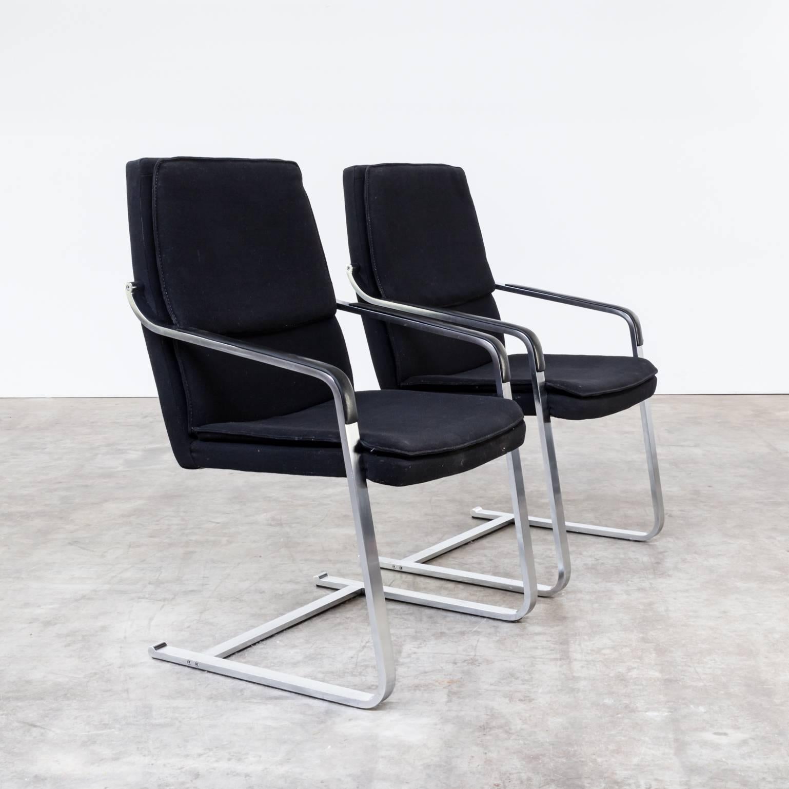 Mid-Century Modern Walter Knoll Chrome Framed Chairs, Set of Two For Sale