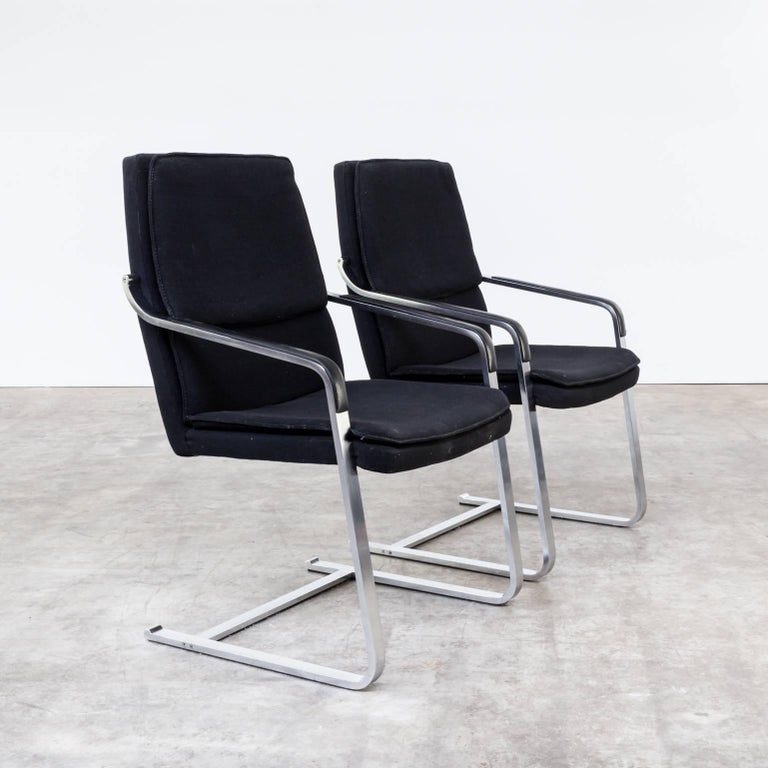 Walter Knoll Chrome Framed Chairs, Set of Two For Sale at 1stDibs