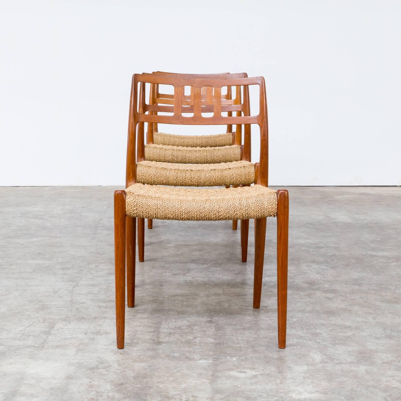 Set of four Niels Otto Møller model 79 chairs for J.L Moller in good condition.
 