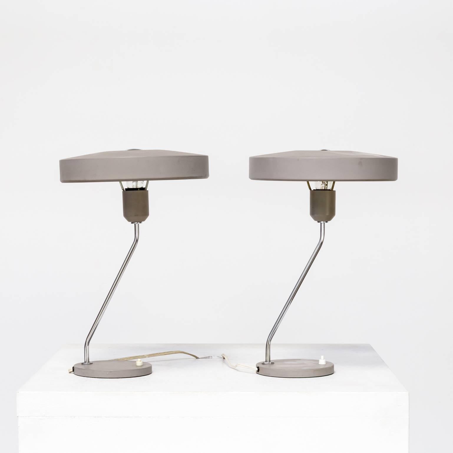 Mid-Century Modern 1960s Louis Kalff Table Lamp for Philips, Set of Two