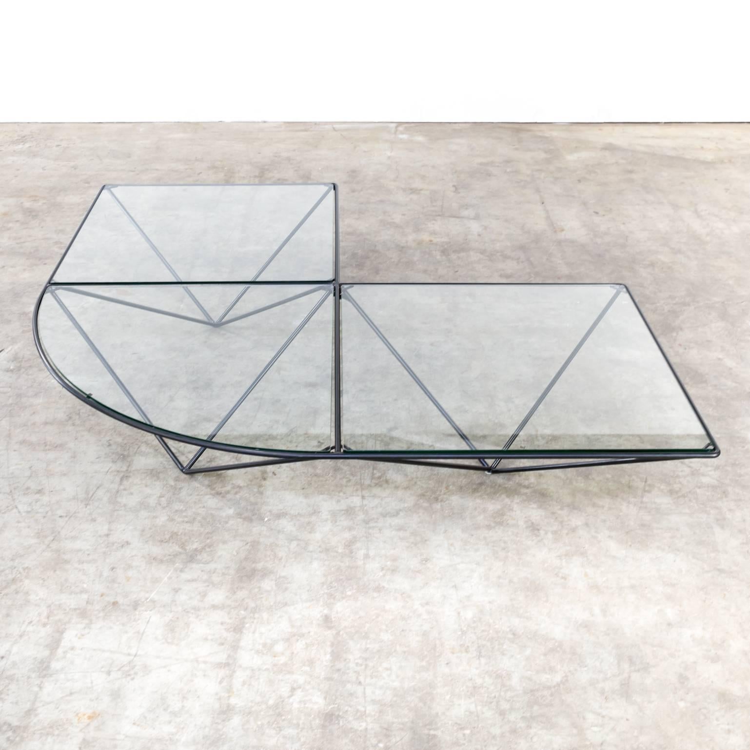 Italian Glass Corner Coffee Table, style of Paolo Piva For Sale