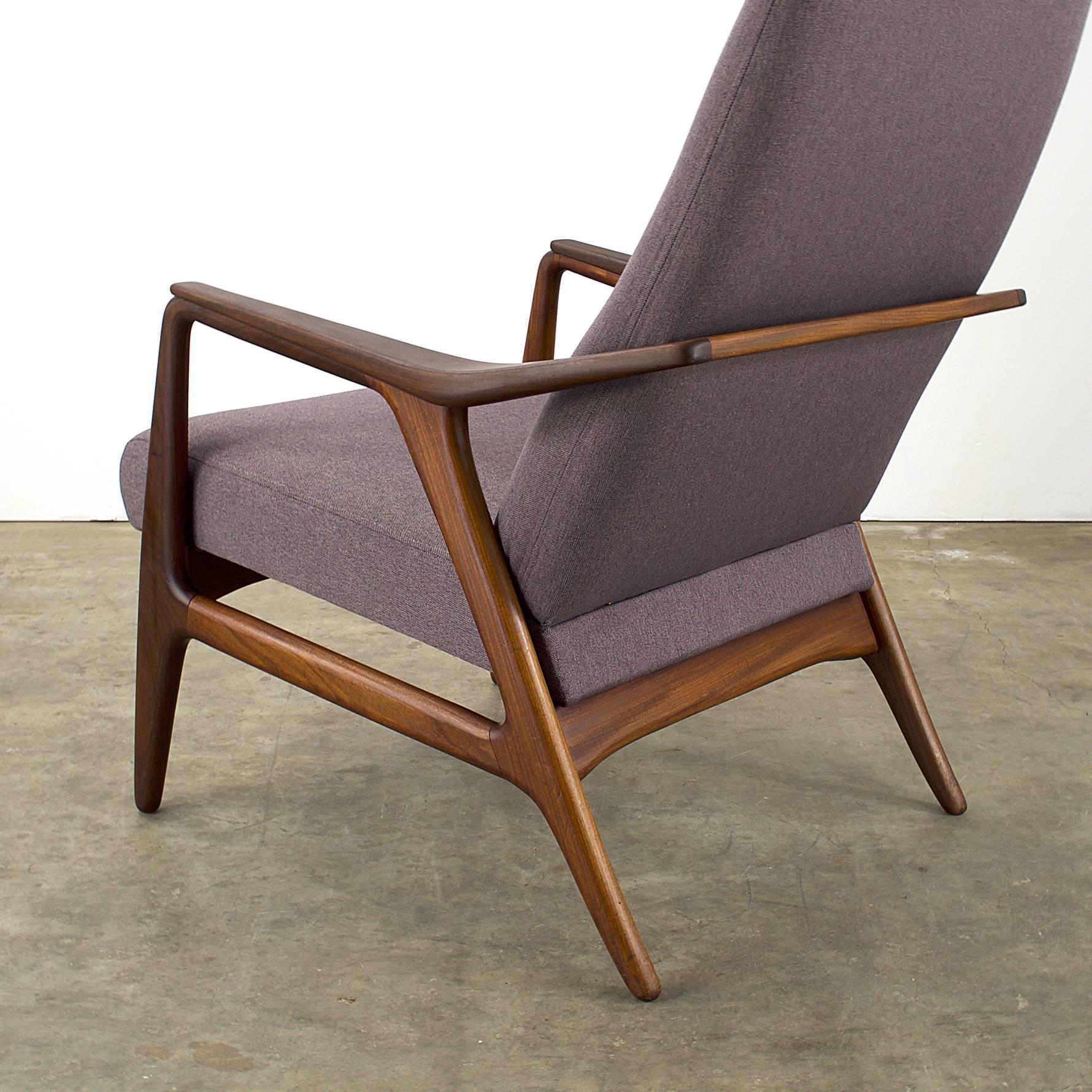 Danish Midcentury Teak Easy Chair / Fauteuil, Reupholstered For Sale